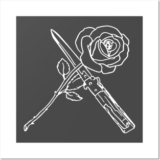 Love and Cutters Rose and Knife Posters and Art